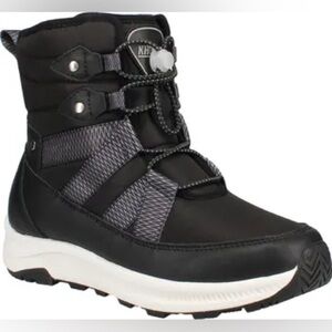 New Khombu Alessia Boot US Ski Team Black Lace Up Warm Winter Sz 10